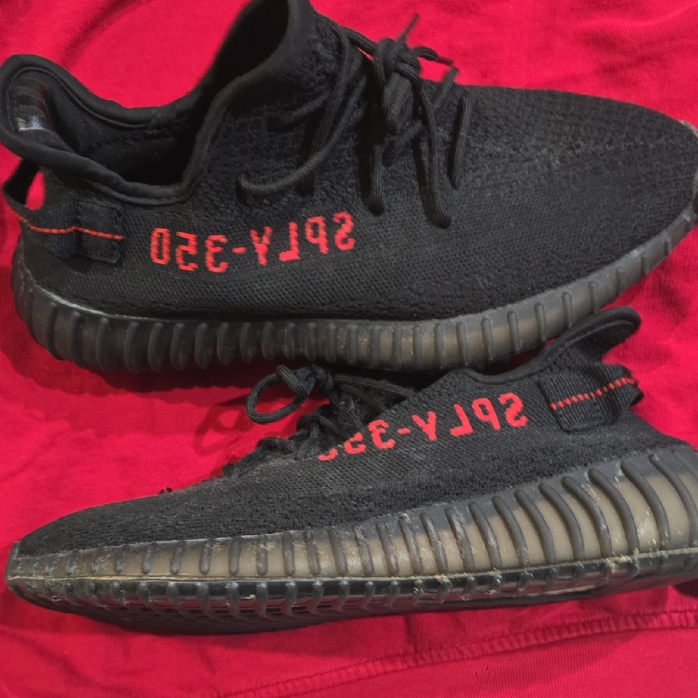 Adidas Black Sneakers with Red Accents